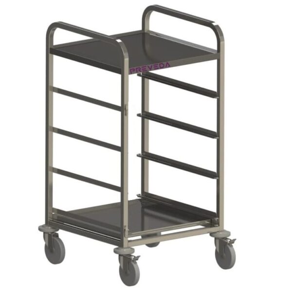 Geidervogn oppvaskkurver<br>Med dryppbrett<br>Høyde 111,5 cm